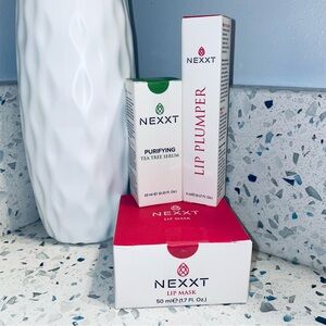 NEXXT Skincare Bundle Lip Mask Lip Plumper Tea Tree Serum